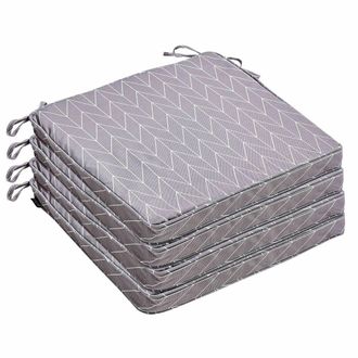 Oviala Lote de 4 cojines de asiento 40 x 40 x 3 cm Paita