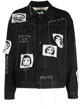 Haculla Sick Of It All embroidered denim jacket - men - Cotton - M - Black