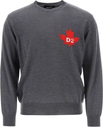 Dsquared2 Cozy Knit Pullover Sweater - Heren - Sweatshirts - Grijs - L - Katoen - Hoodies & sweatvesten