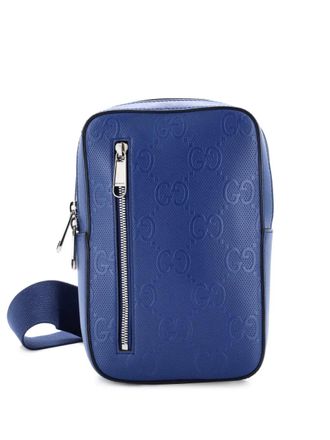 Gucci Sling GG Embossed Perforated Leather backpack - women - Calf Leather - One Size - Blue