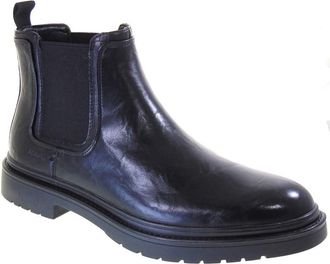 NAZARENO GABRIELLI nazarenogabrielli U435 Mens Fashion Boots Faux Leather Chunky Heel 3 cm Rubber Sole, Black, 10.5 UK