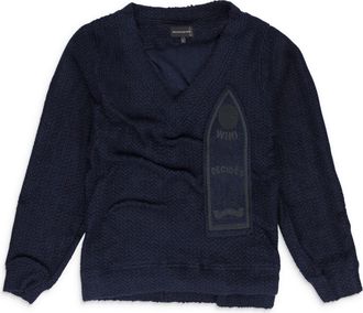 Who Decides War by Ev Bravado Black Gathered Collegiate Pullover Sweater