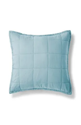 Christy Laundered Cotton Luxury Percale Quilted Sham Pair in Chalk Blue at Nordstrom