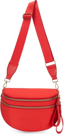 Generic Checkered Crossbody Bag for Women, 2026 Checkered Bum Bag with Spacious and Adjustable Shoulder Straps for Daily Commuting/Travel (Red, Solid color)
