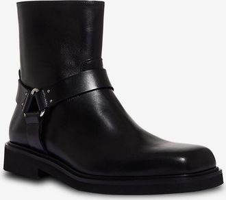 Guglielmo Rotta Stiefeletten mit quadratischer Kappe aus Glattleder