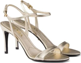 Prada Leather Metallic Sandals
