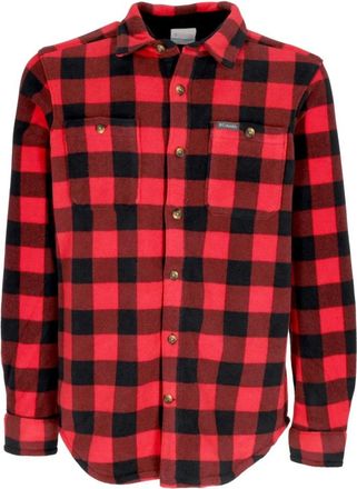 Columbia Rood Geruit Flare Gun Fleece Overhemd - Heren - Casual Overhemden - Veelkleurig - S - Polyester - Overhemden