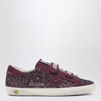 Golden Goose Sneaker Old School in glitter bordeaux