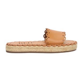Red Valentino Sliders, female, Brown, Size: 6 US Camel colored elegant sandal with platform sole
