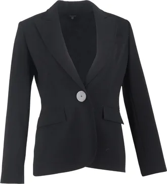 Joseph Single Button Blazer in Black Polyester