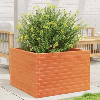 vidaXL Vidaxl - Jardinera De Madera Maciza De Pino Marr&oacute;n Cera 70x70x46 Cm