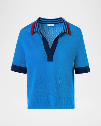 Akris Merin Virgin Wool Polo Top