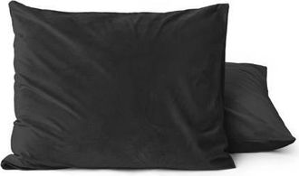 W velvet kussensloop - zwart (set van 2)