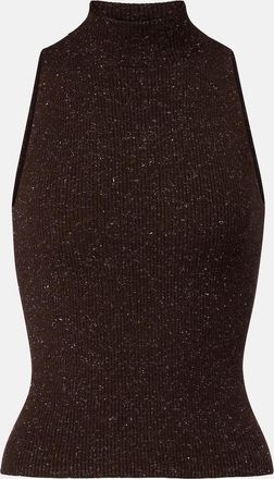 Brunello Cucinelli Top acanalado de lam&eacute;