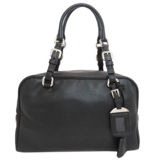 Prada Black Leather Boston Bag (Pre-Owned)