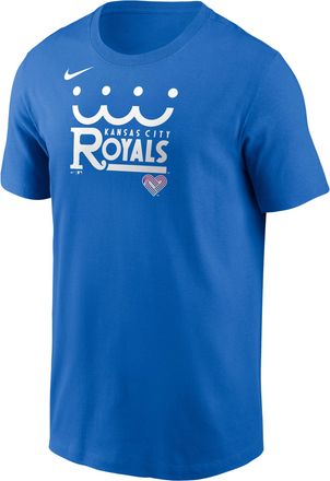 Nike Kansas City Royals City Connect Wordmark Nike Mens MLB T-Shirt in Blue | N19944UROY-APT