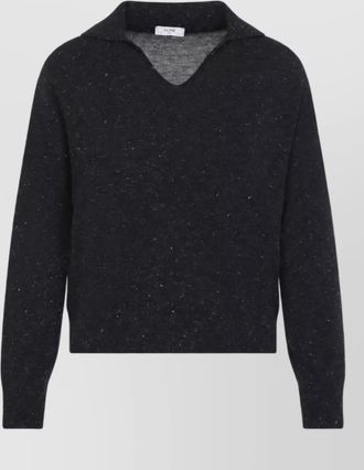 PESERICO fine-knit lurex v-neck polo sweater