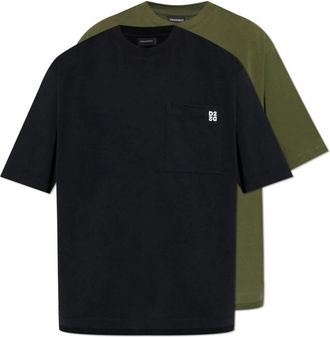 Dsquared2 Twee T-shirts met Zak - Heren - T-shirts - Veelkleurig - 3XL - Katoen - Tops