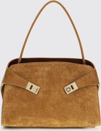 Ferragamo Borsa Hug M in camoscio stampa cocco