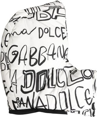 Dolce & Gabbana White Logo Print Whole Head Wrap Capello Mens Hat