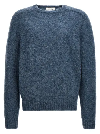 Harmony Blue Wool Mens Cardigan