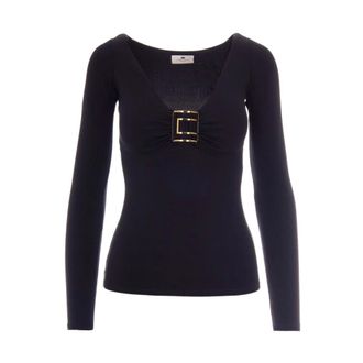 Elisabetta Franchi Donna, Top, Nero, M, new