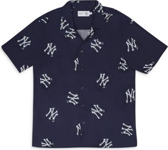 Aim&eacute; Leon Dore Blue New York Yankees Leisure Shirt