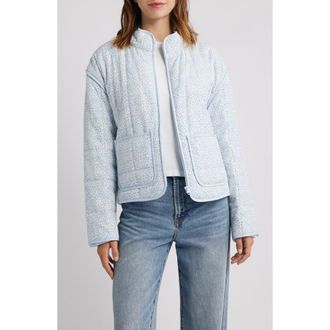 Thread & Supply Quilted Jacket in Ivory Blue Combo at Nordstrom, Size X-Large
