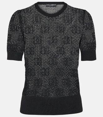 Dolce & Gabbana Logo lace-stitched jacquard sweater