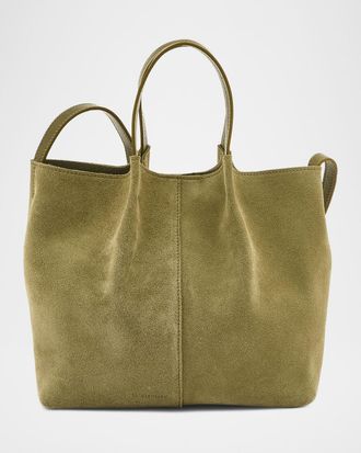 IL BISONTE Nina Pleated Suede Crossbody Bag