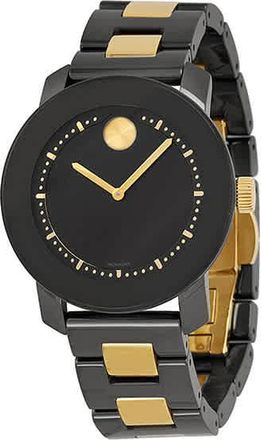 Movado Bold Black Dial Black Ceramic and Gold Ion-plated Unisex Watch 3600172
