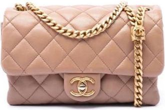 Chanel Pre-owned Vintage Quilted Crossbody Bag - Dames - Vintage Schoudertas - Bruin - ONE Size - Leer - Vintage