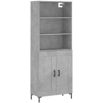 vidaXL Highboard Concrete Grey 69.5x34x180 cm Engineered Wood vidaXL