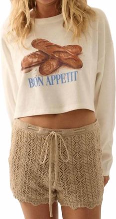 Promesa Cable Crochet Shorts In Beige