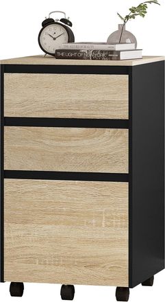 Woltu Archivador M&oacute;vilcon 3 Cajones Cajoneracon 5 Ruedasmultiusos Gabinete De Archivos Debajo Del Escritorio Para Documentos De Oficina Roble Claro 40x40x70