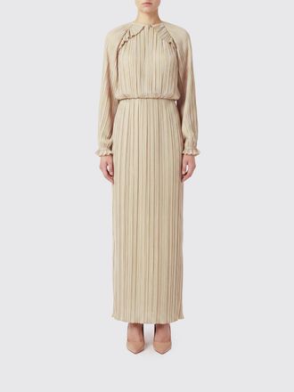 Fabiana Filippi Long Pleated Cr&ecirc;pe Tunic with Long Sleeves and a Crew Neck