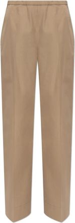 Moncler Wijde Pijpen Broek - Dames - Wijde Broeken - Beige - XS - Katoen - Broeken