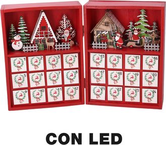 Vacchetti Vacchetti - Calendario Madera Led Rojo Cm36x6h24