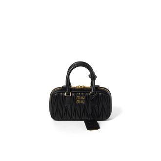 Miu Miu Arcadie Matelass&eacute; Nappa Leather Mini-bag, Woman, Black