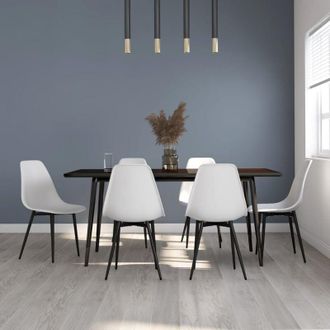 vidaXL Furniture Limited - Sedie da Pranzo 6 pz Bianche in PP