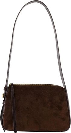 Tory Burch Kleine Romy Su&egrave;de Schoudertas - Dames - Schoudertassen - Bruin - ONE Size - Su&egrave;de - Tassen