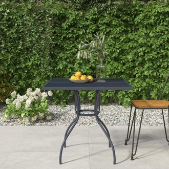 Berkfield Home Garden Table Anthracite 80x80x72.5 cm Steel Mesh in Black
