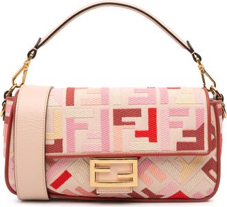 Fendi Pre-owned Womens Baguette Multicolor Shoulder Bag - Nude Textile - One Size