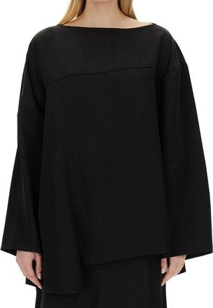 Jil Sander Womens Black Silk Blouse