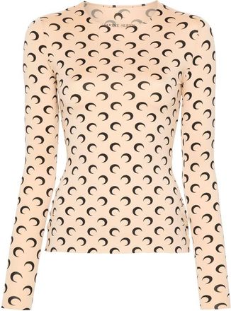 Marine Serre Crescent Moon-print Second-skin Top