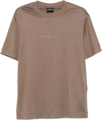 Emporio Armani T-shirt con logo - Marrone