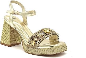 Ex&eacute; Womens Embellished Platform Heel In Gold