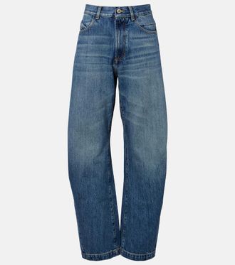 The Attico Mid-rise barrel-leg jeans