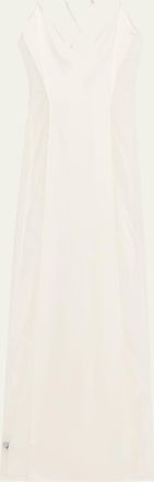 Livy Amy Lace-Inset Silk Satin Maxi Babydoll