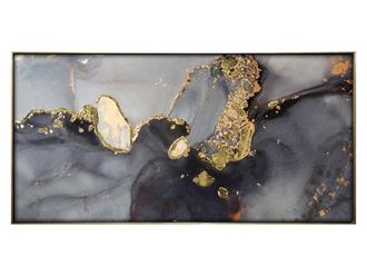 Schubiger M&ouml;bel Digitaldruck auf Glas Abstrakt in Grau und Gold